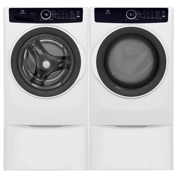 Electrolux 4.5 Cu. Ft. Front Load Washer and Gas Dryer Laundry Pair with Pedestals in White , , large