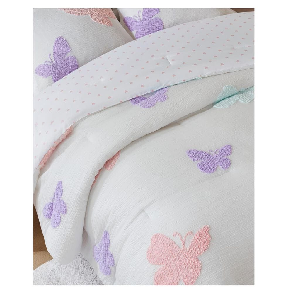 Hampton Park Rio 4-Piece Full/Queen Comforter Set in Purple, Blush Pink and Bright White, , large