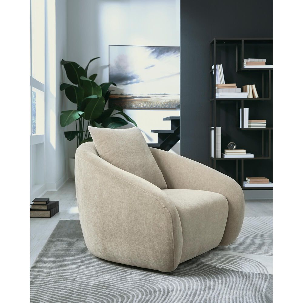 Ashley Yahya Swivel Accent Chair in Pebble, , large
