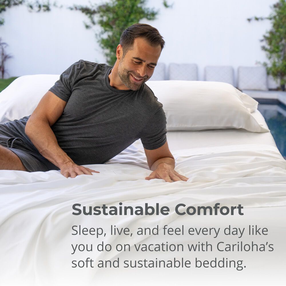 Cariloha Resort 4-Piece Split-Head King Bamboo Bed Sheet Set in White, , large