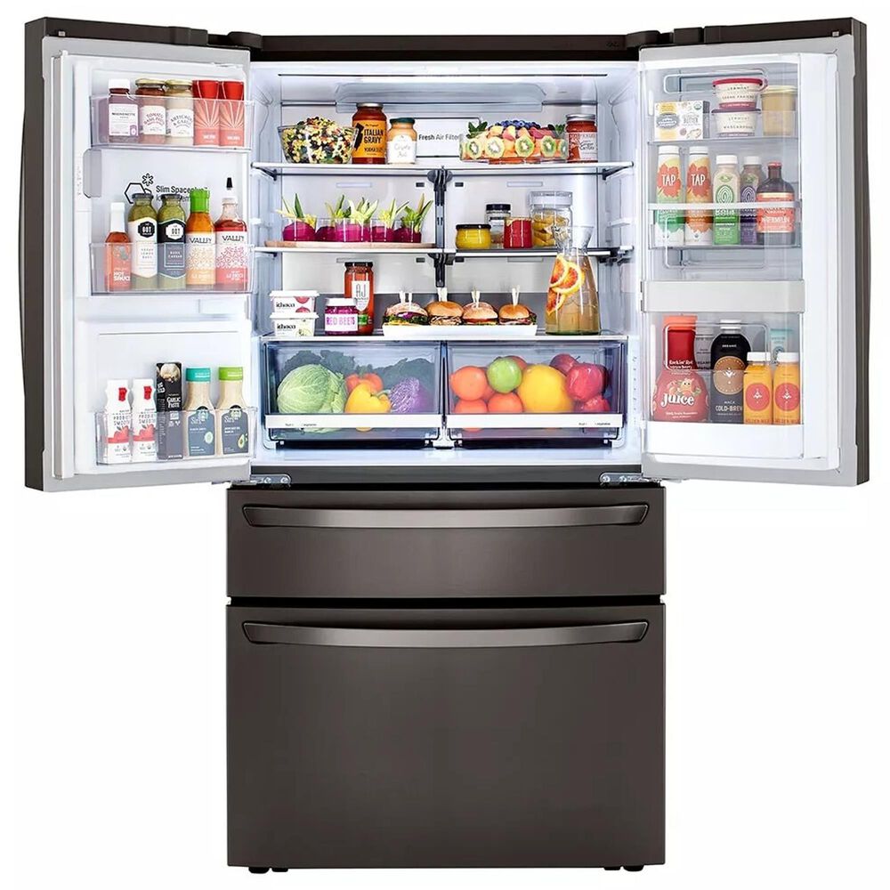 LG 2-Piece Kitchen Package with 30 Cu. Ft. Smart Wi-Fi Enabled Refrigerator and Pocket Handle Dishwasher in Black Stainless Steel, , large