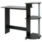 HOMLUX Compact Computer Desk with 3 Side Storage Shelves in Black and Grey, , large