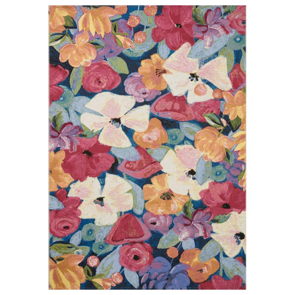Loloi II Botanical 7"10" x 11"2" Navy and Multicolor Area Rug, , large