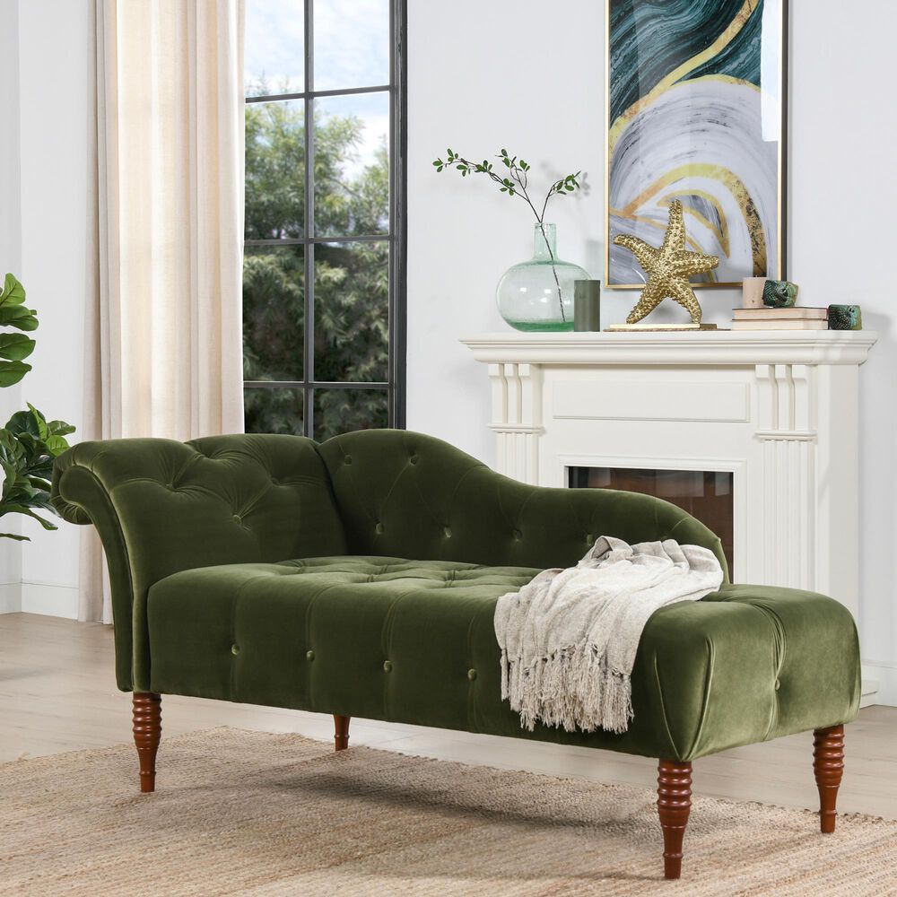 Jennifer Taylor Home Samuel Right Arm Facing Chaise Lounge in Olive ...