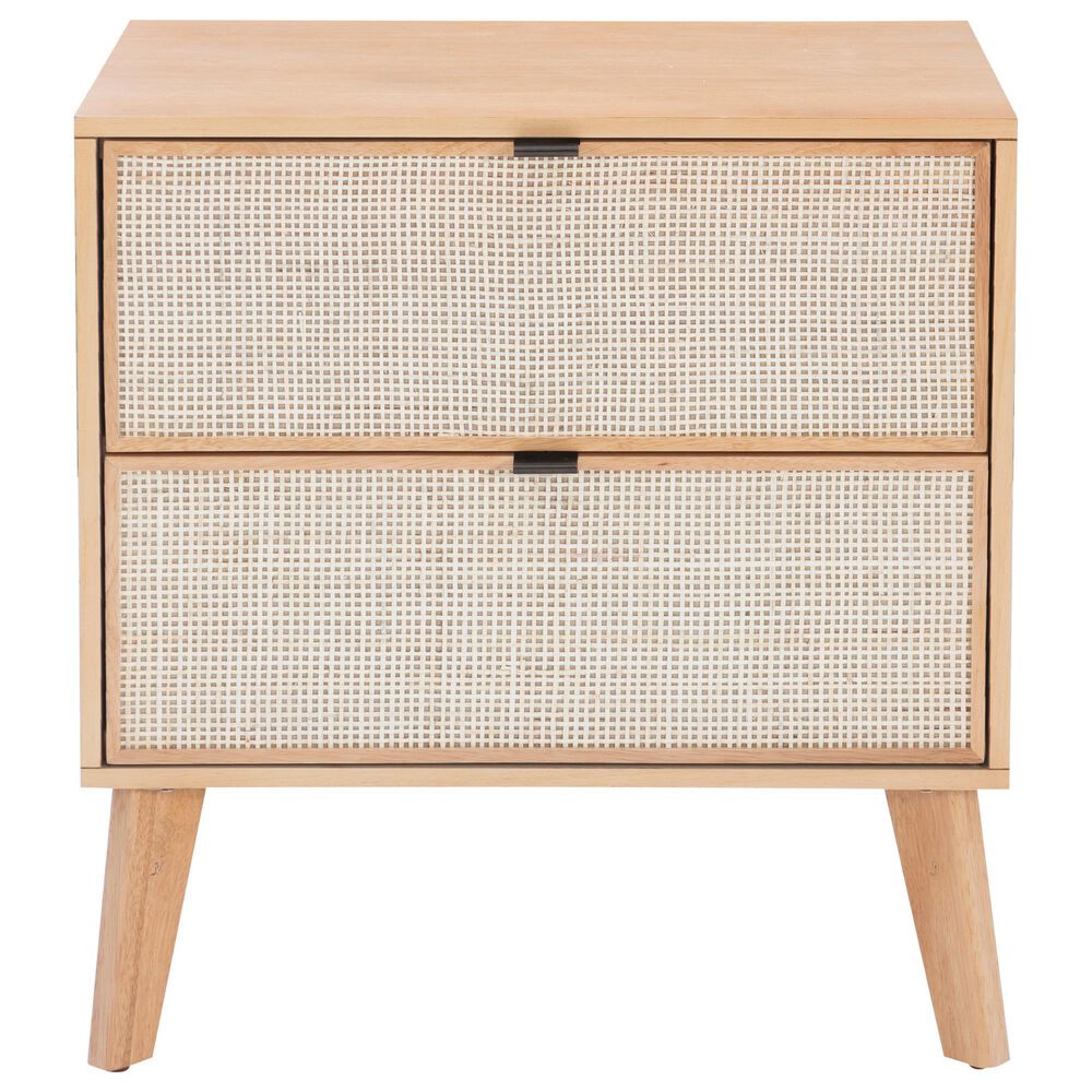 Linon Home Decor Collett 2-Drawer Nightstand in Natural, , large