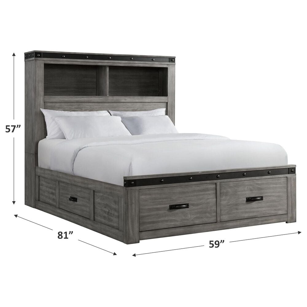 Mayberry Hill Wade Full Storage Bed in Brushed Ash Gray, , large