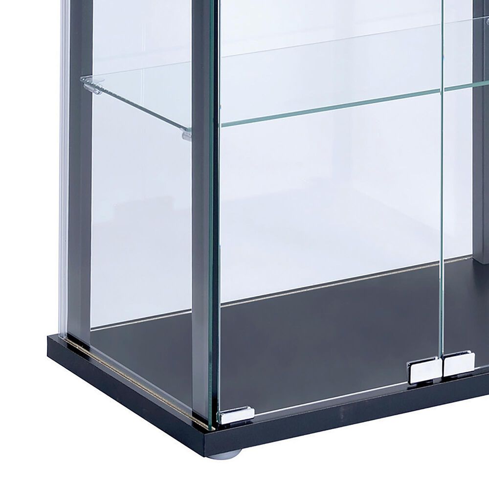 Pacific Landing 5-Shelf Glass Curio Cabinet in Black and Clear, , large