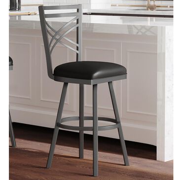 Delaware Dining Rebecca 26" Swivel Barstool in Flintrock Grey/Black, , large