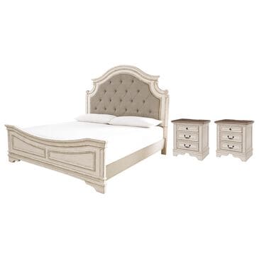Ashley Realyn 3-Piece Queen Panel Bedroom Set in Chipped White, , large