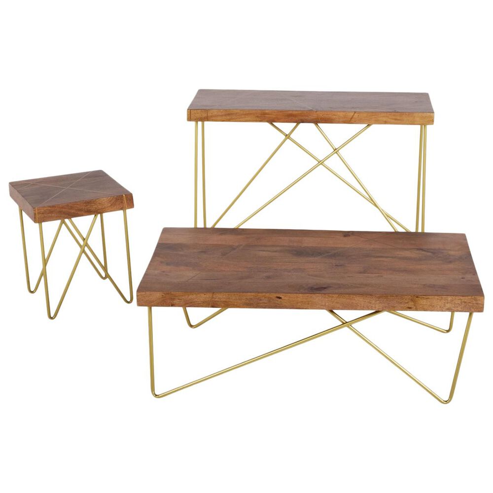 Crystal City Walter End Table in Tobacco and Brass, , large