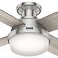Hunter Dempsey Low Profile 44" Ceiling Fan with Light Gray Oak Blades in Brushed Nickel, , large