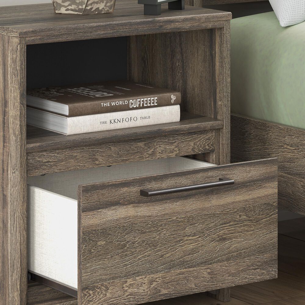 Ashley Elbrim 1-Drawer Nightstand in Brown with USB Port, , large