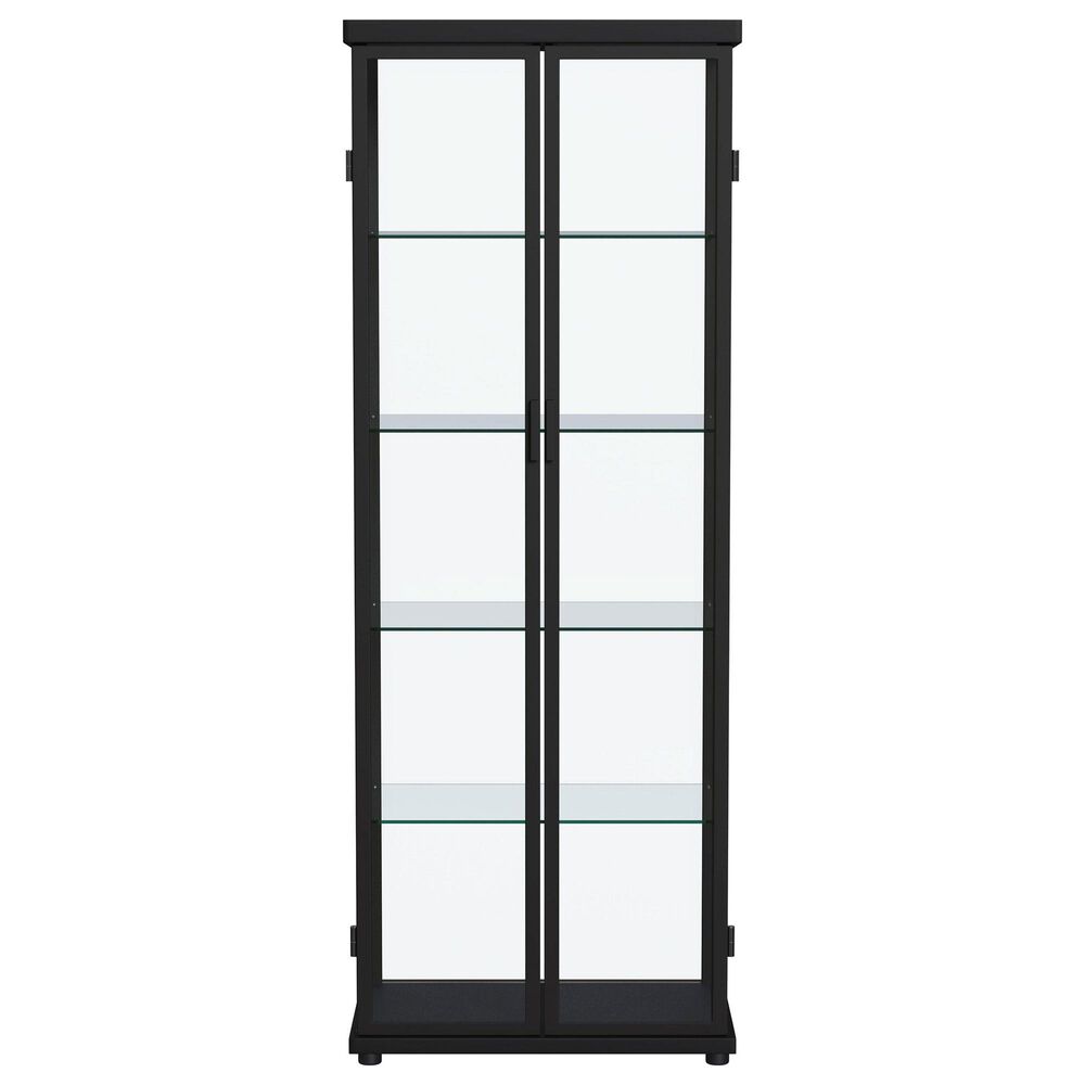 Coaster Aero 5-Shelf Display Curio Cabinet in Black and Clear, , large
