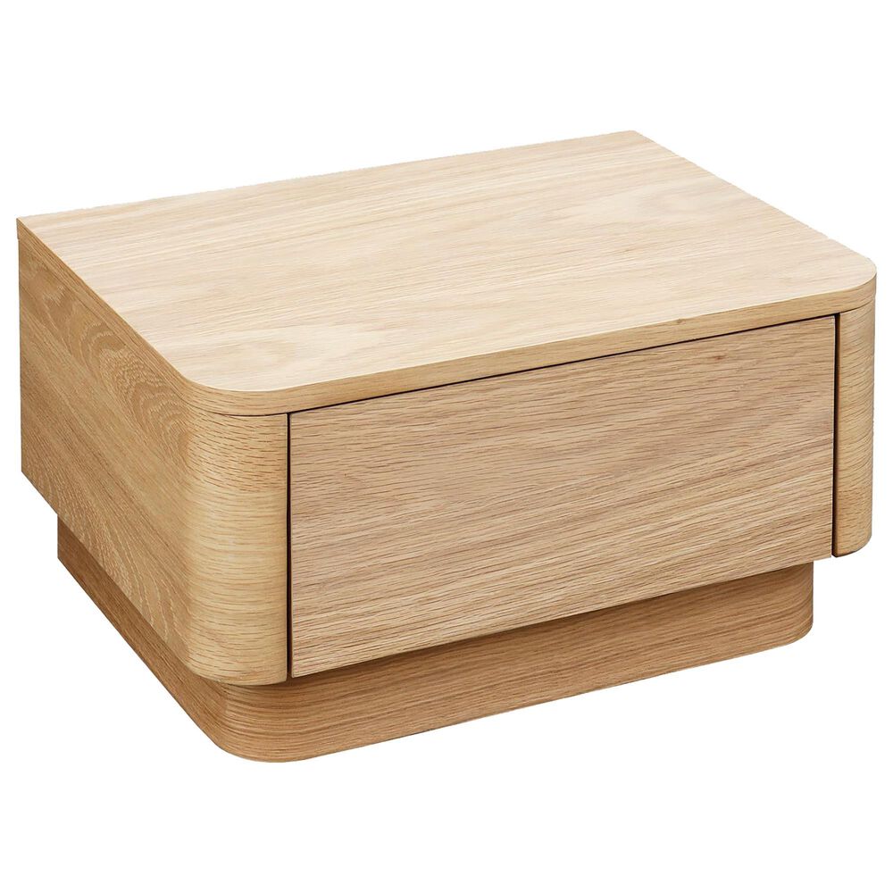 Moe"s Home Collection Round Off 1-Drawer Nightstand in Natural Oak, , large