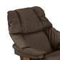Stressless Medium Chair and Ottoman with Teak Classic Base in Paloma Chocolate, , large