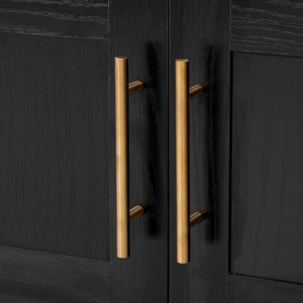 HOMLUX HOMLUX 71" Tall Arched Kitchen Pantry Cabinet with Door Shelves, Farmhouse Kitchen Storage Cabinet with Open &amp; Adjustable Shelves, Hidden Drawer &amp; Glass Door, Cupboard for Kitchen, Dining Room, Black, , large