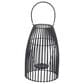 Maple and Jade 9" x 16" Indoor/Outdoor Candle Lantern with Handle in Matte Black and Clear, , large