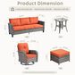 HOMLUX 6-Piece Patio Conversation Set in Orange, , large