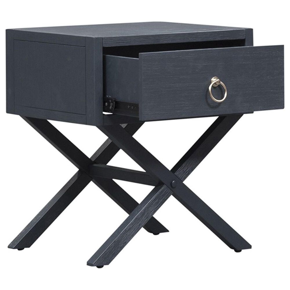 Belle Furnishings Midnight 1-Drawer Accent Table in Blue, , large