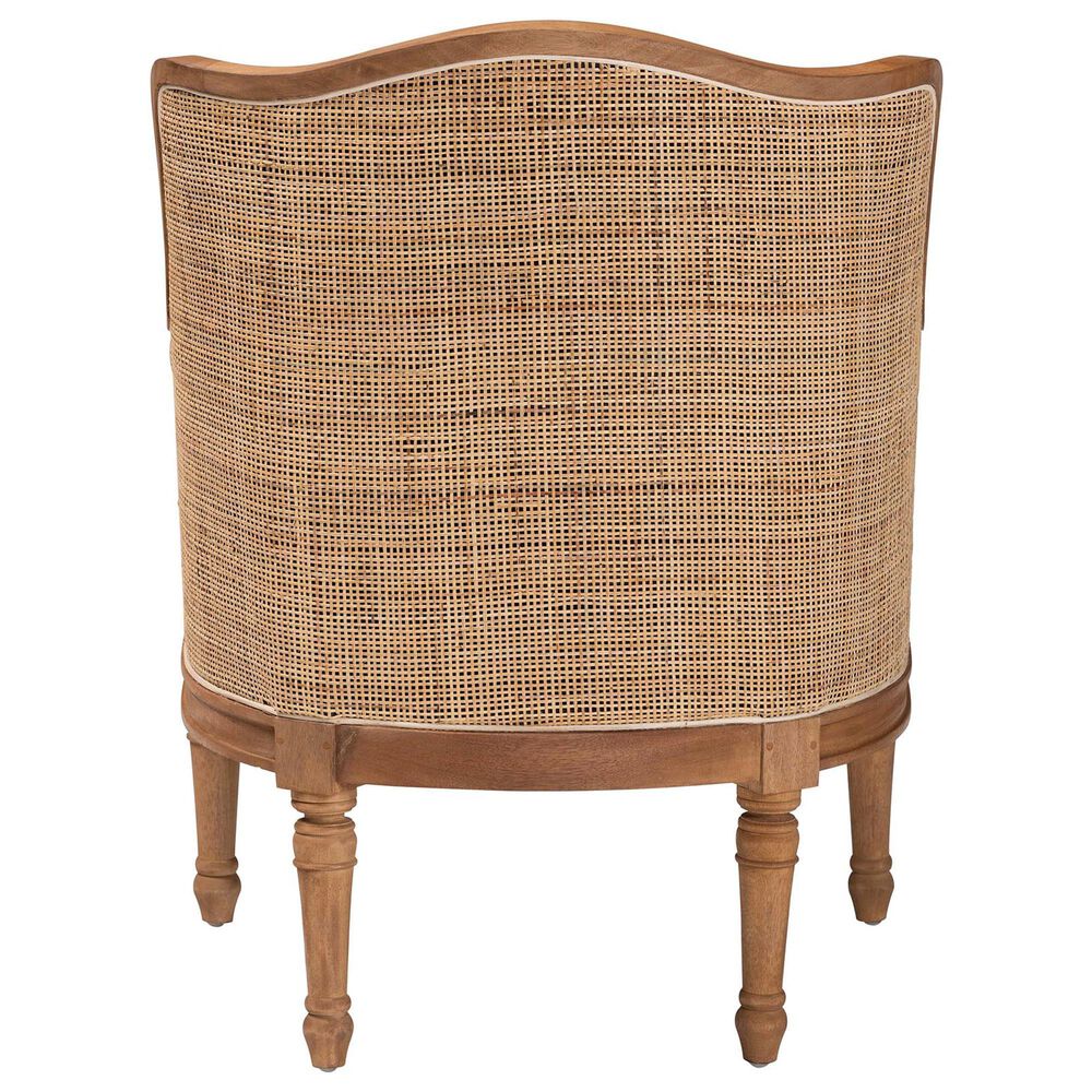 Baxton Studio Elizette Accent Chair with Honey Oak Frame in Beige, , large