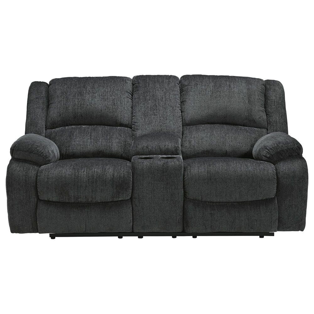 Ashley Draycoll Manual Reclining Sofa and Loveseat Set in Slate, , large