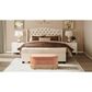 Jennifer Taylor Home Serena Storage Bench with Tufted Bullion Fringe in Peach Orange, , large