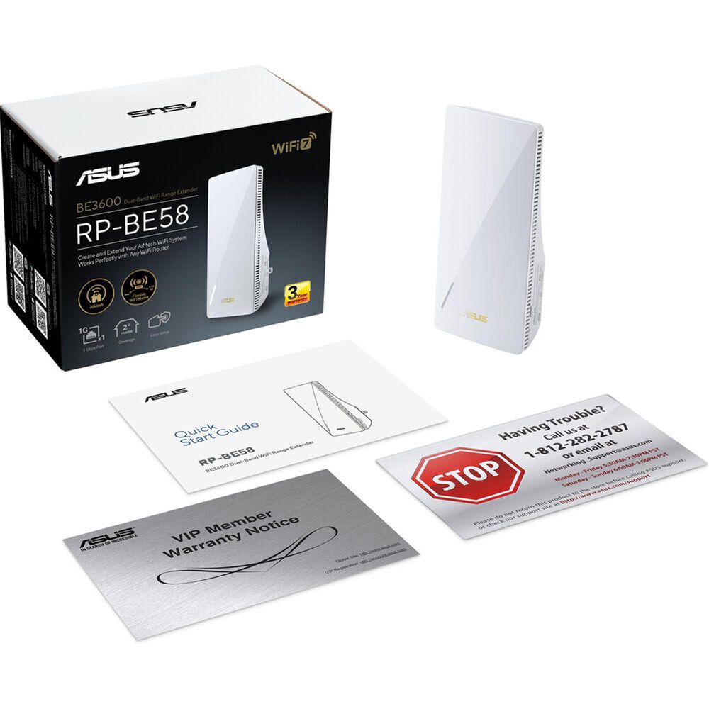 ASUS BE3600 Dual-Band Wi-Fi 7 Range Extender in White, , large
