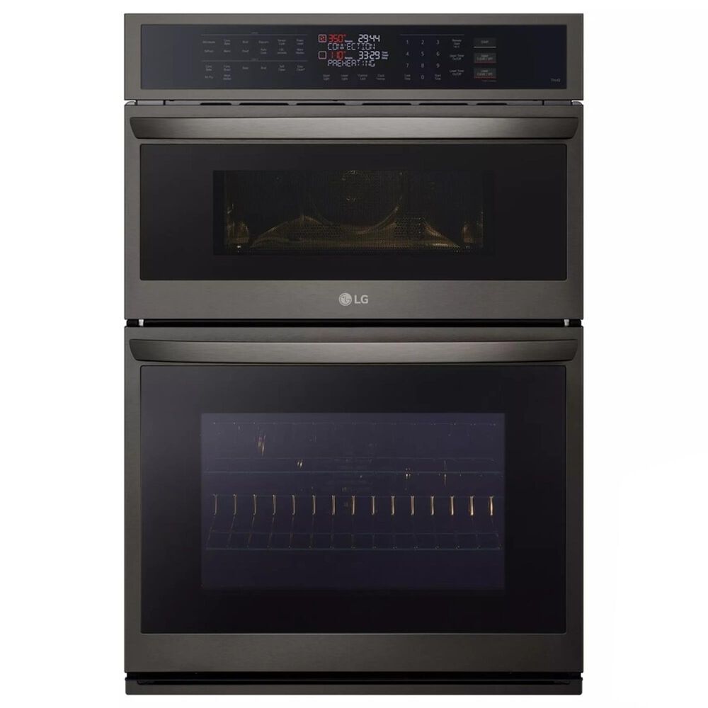 LG 4-Piece Kitchen Package with 30&quot; Combination Wall Oven and 36&quot; Gas Cooktop in Print Proof Black Stainless Steel, , large