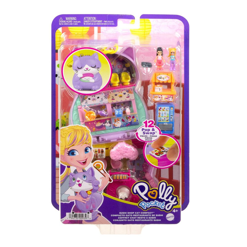 Polly Pocket Sushi Shop Cat Compact, , large