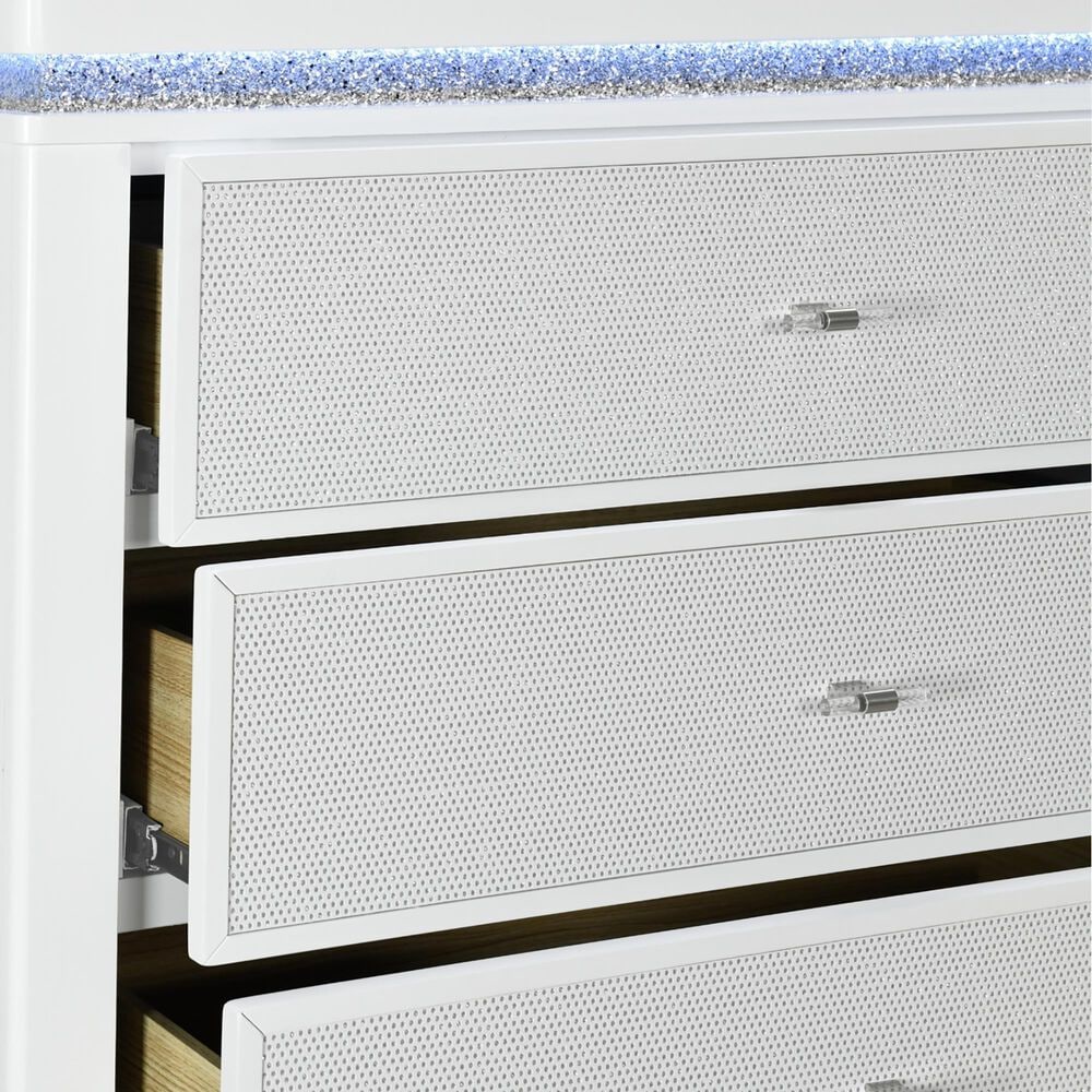 Global Furniture USA Alina 9-Drawer Dresser Only in White with LED, , large