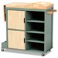 Baxton Studio Dorthy Kitchen Storage Cart in Dark Green and Natural, , large