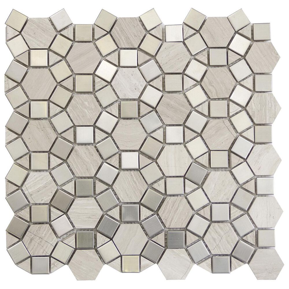 Emser Metro Cream 12" x 12" Gem Honed Natural Stone Mosaics Sheet, , large