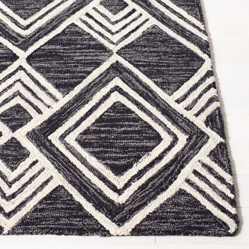 Safavieh Micro-Loop MLP154H 2&#39;3&quot; x 7&#39; Charcoal and Ivory Runner, , large