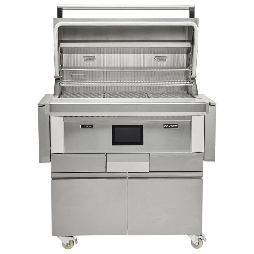 Coyote Outdoor 36&quot; Gen3 Freestanding Pellet Grill with Cart in Stainless Steel, , large