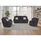 Moore Furniture Heston Manual Reclining Sofa with Drop Down Table in Frenzy Graphite, , large