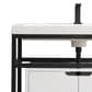 James Martin Vanities Boston 31.5" Single White Door Bathroom Vanity in Matte Black with 3 cm White Glossy Resin Countertop and Rectangular Sink, , large