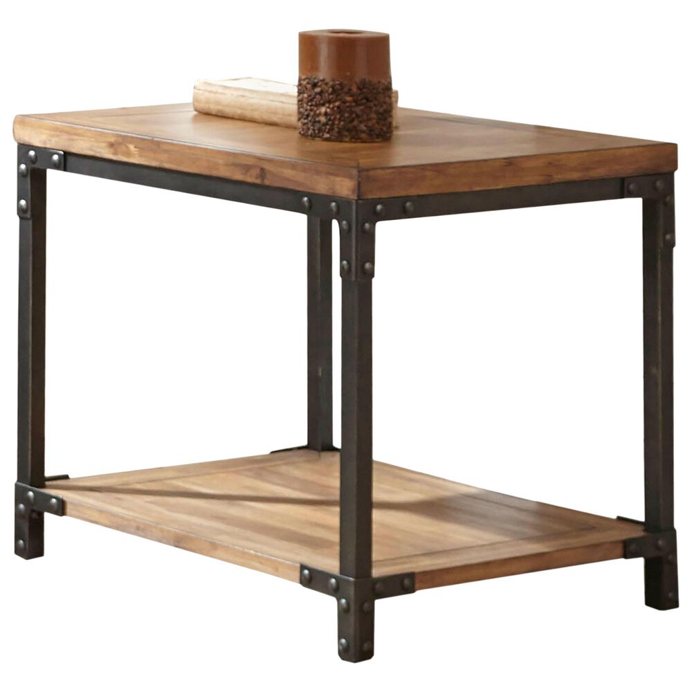 Steve Silver Lantana End Table in Silver with Antiqued Honey Finish, , large