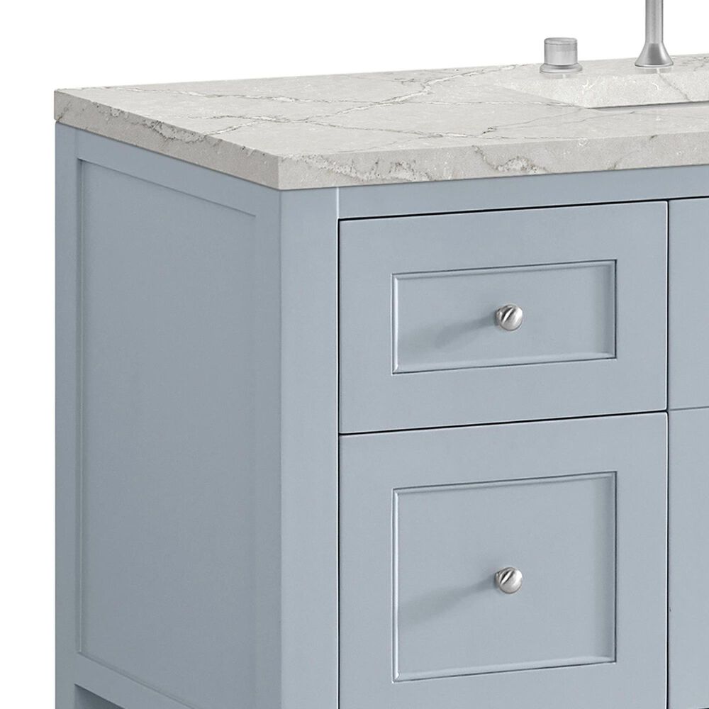 James Martin Vanities Breckenridge 48" Single Bathroom Vanity in Serenity Blue with 3 cm Eternal Jasmine Pearl Silestone Top, Rectangular Sink and FreePower Wireless Charger, , large