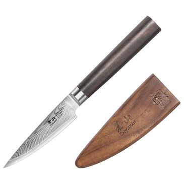 Cangshan Haku 3.5" Paring Knife with Sheath in Dark Brown and Silver, , large