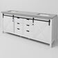 Lexora Home Marsyas 80" Double Bathroom Vanity in White with Grey Quartz Top and Rectangular Sinks, , large