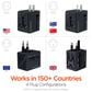 Hypercel All-In-One World Travel Adapter in Black, , large