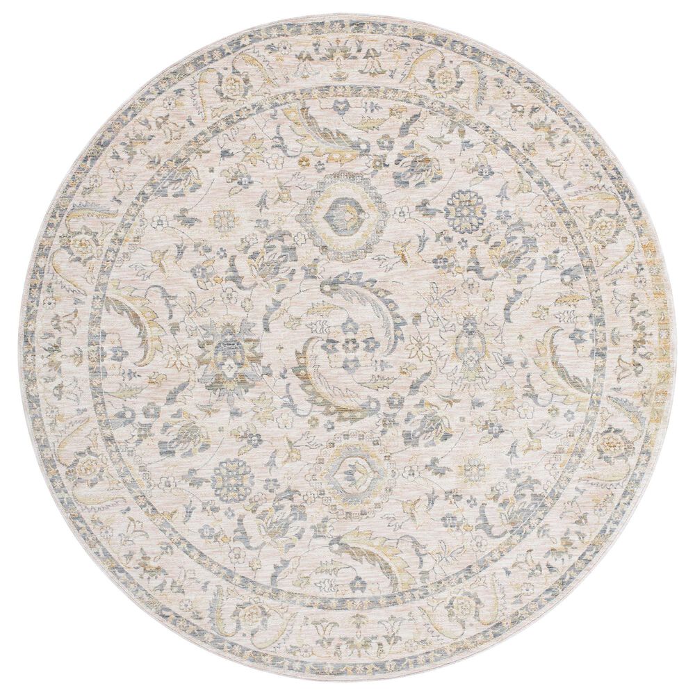 Surya Chicago CHG2300 7&#39;10&quot; Round Light Beige, Slate, Mustard, Light Grey Area Rug, , large