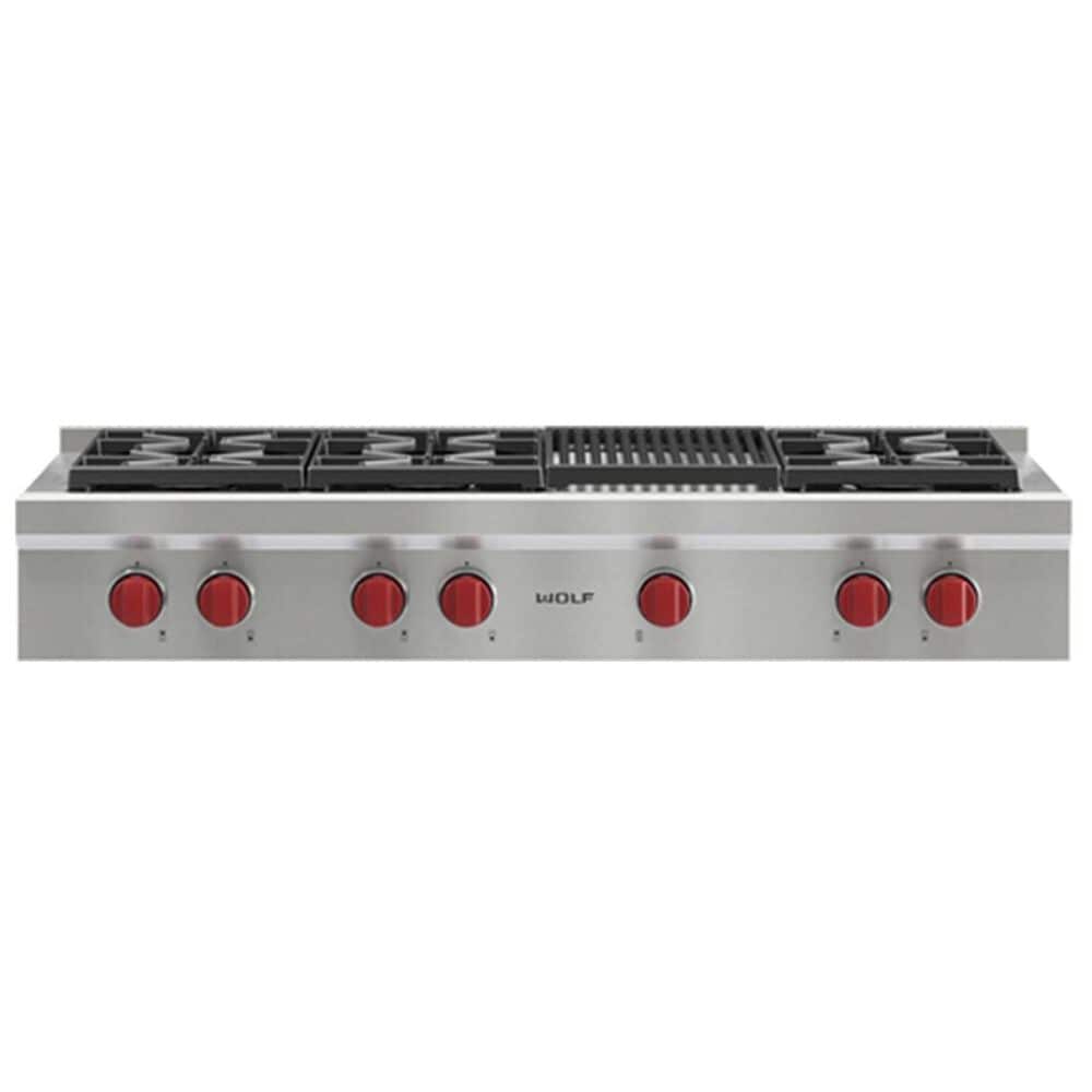 Wolf 48" Pro-Style Gas Rangetop in Stainless Steel, , large