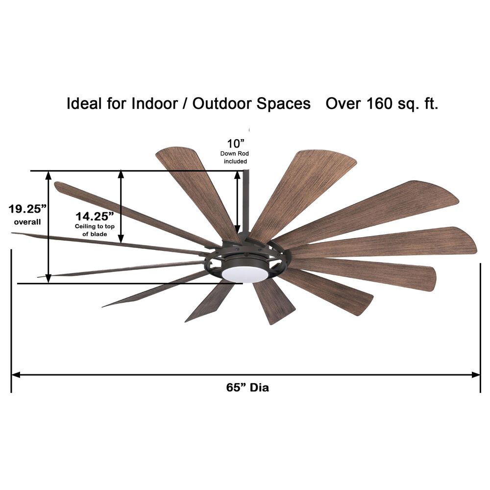 Minka-Aire Windmolen 65" Indoor/Outdoor Smart Ceiling Fan with LED Light in Oil Rubbed Bronze, , large