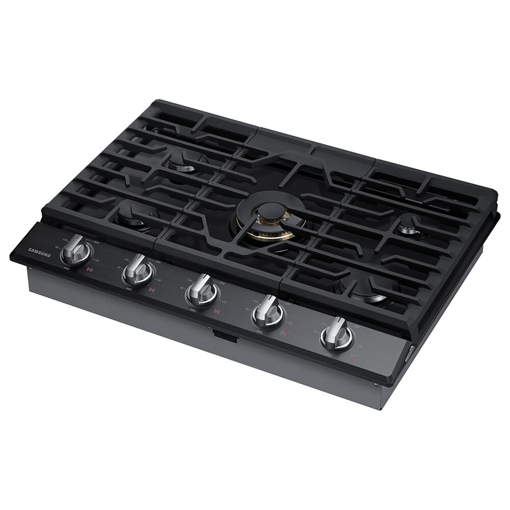 Samsung 2-Piece Kitchen Package with White 30&quot; Glass Double Wall Oven and Black Stainless Steel 30&quot; Smart Gas Cooktop, , large