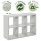 HOMLUX 6-Cube Reversible Open Back Bookshelf in Light Grey, , large