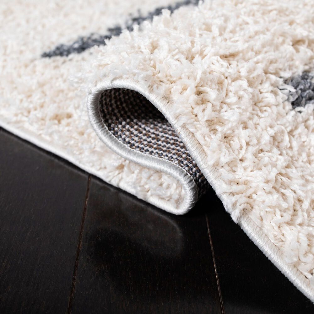 Safavieh Venus Shag VNS604B 5&#39;3&quot; Square Ivory and Dark Grey Area Rug, , large