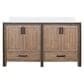 Lexora Home Ziva 60" Double Bathroom Vanity in Rustic Barnwood with 2 cm White Cultured Marble Top and Rectangular Sinks, , large