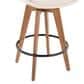 Lumisource Cosmo Swivel Counter Stool with Cream Cushion in Walnut and Black, , large