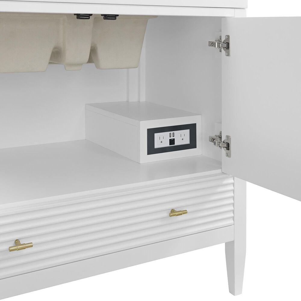 James Martin Vanities Myrrin 36&quot; Vanity in Bright White with 3 CM Ethereal Noctis Quartz Top, , large